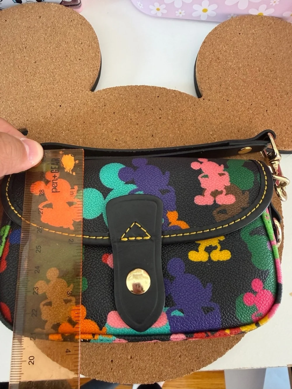 Dooney And Bourke Multicolor Mickey Print Crossbody Wristlet -
